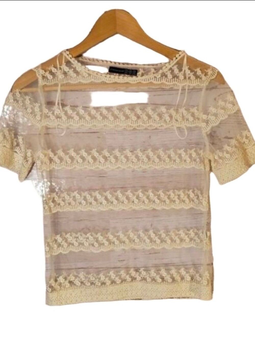 Atmosphere see through lace top